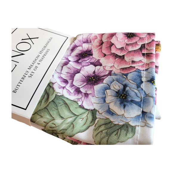 NEW Lenox Butterfly Meadow Hydrangea Napkins (Set of 4) - Picture 2 of 4